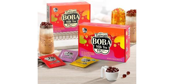 J WAY Instant Boba Bubble Pearl Variety Milk Fruity Tea Kit with Authentic Brown Sugar Caramel Tapioca Boba
